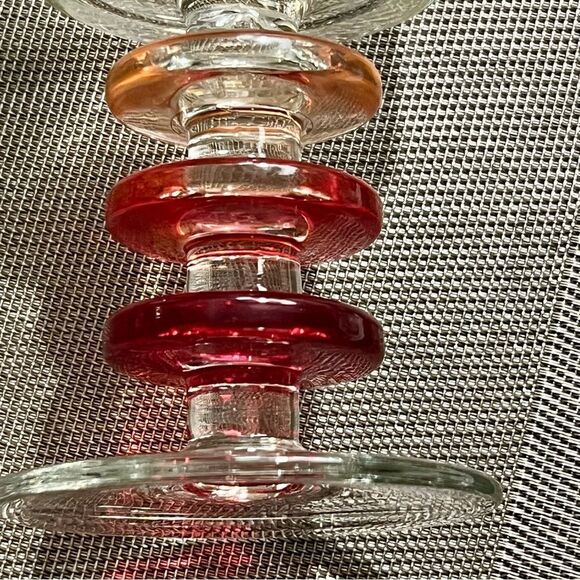 Modernist 3 Disk Ronald Stennett Willson Sheringham candlestick Red Multicolor - Picture 5 of 15